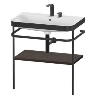 Duravit Happy D.2 Plus c-bonded Set mit Metallkonsole Nussbaum gebürstet Matt 775x490x850 mm - HP473 HP4737E6969