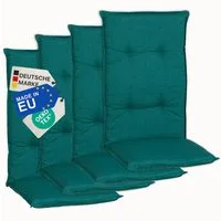 NYVI Hochlehnerauflage Hochlehner Auflagen 4er Set Barcelona - Gartenstuhlauflagen 118x50cm, (4 St), Stuhlauflage, Sitzauflage mit Halteband, UV-fest