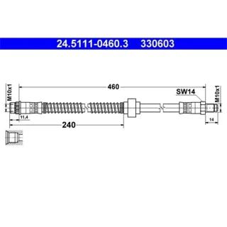 ATE Bremsschlauch vorne Citroen Peugeot 24.5111-0460.3