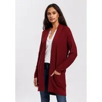 TOM TAILOR Longstrickjacke aus Rippstrick mit aufgesetzten Taschen