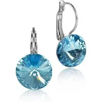 LUISIA® Paar Ohrhänger Silberne Ohrringe "Rivoli" mit 12 mm Kristallen von Swarovski® (2-tlg., inkl. Schmuckbox), Große Farbauswahl