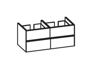Artiqua 116 LED-Waschtischunterschrank, Weiß Glanz, 116-WU4LB-AC09-7050-68 116-WU4LB-AC09-7050-68