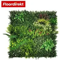 Floordirekt 3D Wandpaneel Pflanzenwand pflegefreie Kunstpflanzen Meadow 100x100 cm Wanddeko, BxL: 100x100 cm, 1 qm, (Klick-System, frei kombinierbar) Geruchlos, ungiftig & umweltfreundlich