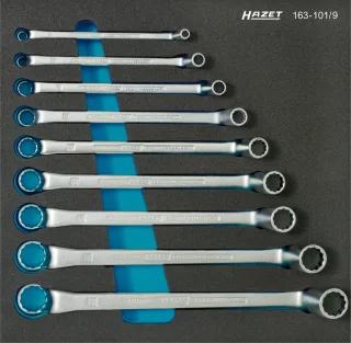 HAZET Doppel-Ringschlüssel Satz Einlage 9-teilig - 163-101/9