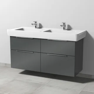 Sanipa 3way Waschtischunterbau zu Laufen Pro A Waschtisch mit 4 Auszügen, Anthrazit-Glanz UF76079