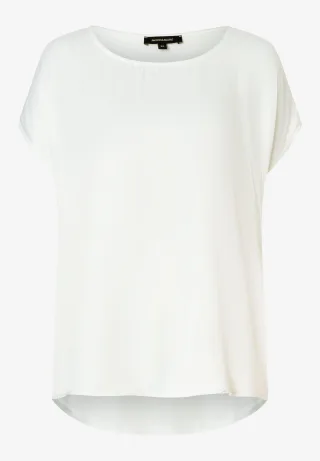 MORE & MORE - Shirt mit Satinfront weiß - Gr. - 42