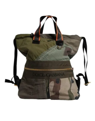Militärgrüner Patchwork-Rucksack