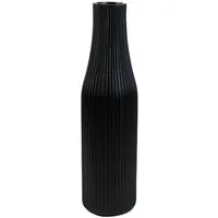 VIVANNO Bodenvase Fiberglas VERTIGO Säule - Skandischwarz Matt Mit Muster (1 St), 20x80 cm