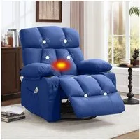 bosmiller Massagesessel Relaxsessel Elektrisch Fernsehsessel mit Liegefunktion (1-St), Oversize Massagesessel mit Wärmefunktion, blau