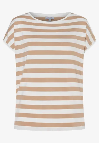 MORE & MORE - Streifenshirt beige - Gr. - 40