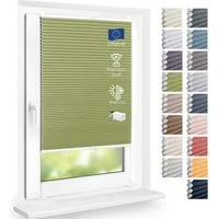 DomDeco Wabenplissee Thermo Plissee ohne Bohren - Hitzeschutz, Verdunkelung, verspannt, abdunkelnd, Klemmfix, stufenlos, kälteschutz, modernes Fensterplissee