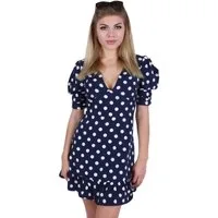 Sarcia.eu Minikleid Dunkelblaues Minikleid getupft mit Puffärmel S