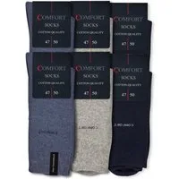 Die Sockenbude Basicsocken COMFORT XXL (Bund, 6-Paar, blau grau) mit Softrand