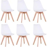GrandCA HOME Esszimmerstuhl 4er/6er Set Esszimmerstuhl, Moderner Gepolsterter Küchenstuhl (6 St), mit Beine aus Buchenholz, weiß