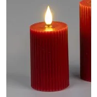 formano LED-Kerze Streifen, LED, Höhe: 8cm, Farbe: Rot, Motiv: Rillen
