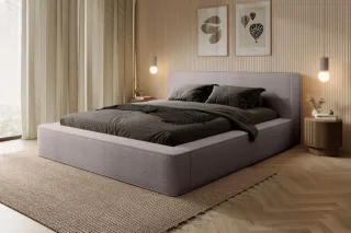 Polsterbett Doppelbett OMAHA 160x200cm Komplettset Stoff Euphoria Beige
