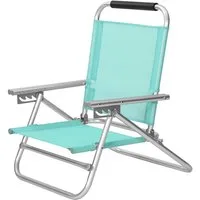 SONGMICS Campingstuhl Strandstuhl, Rückenlehne 4-stufig verstellbar, Outdoor, 57 x 59 x 71cm, tragbarer Klappstuhl, Armlehnen, atmungsaktiv und komfortabel, grün
