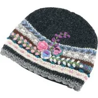 Guru-Shop Strickmütze Farbenfrohe Wollmütze mit aufwendiger..