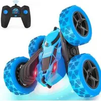 Diyarts RC-Auto (Ferngesteuertes Stuntauto inkl. 2 Akkus & Fernbedienung, Spiel-Set mit Zubehör), Stuntauto 360°-Action, LED-Lichtern & 60 Min. Spielspaß