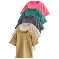 Next T-Shirt T-Shirt mit Grafik und kurzen Ärmeln, 5er-Pack (5-tlg)