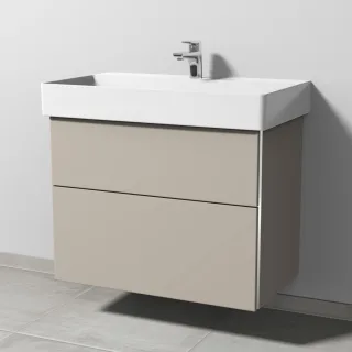 Sanipa 3way Waschtischunterbau zu Duravit Dura Square Waschtisch mit 2 Auszügen, Kaschmir-Matt BP4281U