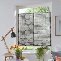 OTTO home Plissee BELUM, Lichtschutz, ohne Bohren, verspannt, Klemmfix, im Fixmaß, Ausbrenner, Kreise, Blumen, Klemmträger
