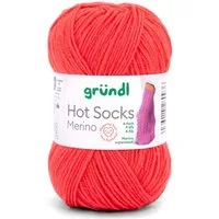 Gründl Hot Socks Merino Sockenwolle 4fädig einfarbig Häkelwolle, 210,00 m (50g Sockengarn 4fach uni, Strumpfwolle 4-fädig / 4-fach mit Merinowolle), 75% Wolle, 25% Polymaid