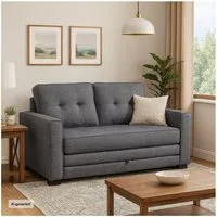 HTI-Living 2-Sitzer Zweisitzer mit Schlaffunktion Dunkelgrau Azaria, Stück 1 Teile, Schlafsofa Couch
