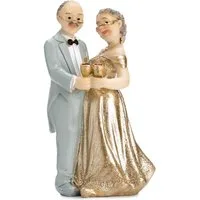 partydeco Tortenstecker, Tortenfigur Goldene Hochzeit / Brautpaar, 12cm