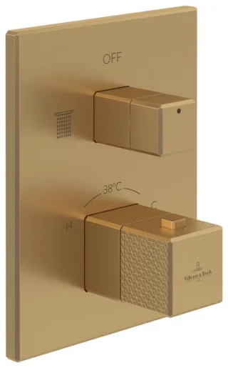 Villeroy & Boch Unterputz-Thermostat 2-Mengereg Mettlach 150x190x129mm Brushed Gold TVS12600300076