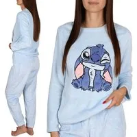 Disney Pyjama Disney Stitch Damen Fleece-Pyjama, 2-teilig, warm, langarm