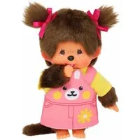 Monchhichi Plüschfigur Mädchen im Häschen-Kleid mit Zöpfen 20 cm Monchhichi Puppe Fashion