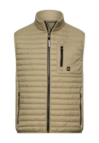 camel active - Gefütterte Steppweste mit Reißverschlusstaschen khaki - Gr. - 3XL