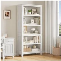 GarveeMore Bücherregal Modernes 5-stufiges Standregal, Mehrzweckregal, Stauraumregal, Regal, 1-tlg., 180 cm hoch Bibliothek mit verstellbaren Einlegeböden, große Ablage