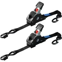 TLGREEN Spanngurt Automatik Spanngurte mit S Haken, (2-St., 3 m x 25mm, Selbstaufrollende Spanngurte mit S Haken) 748kg Bruchfestigkeit,für LKW, Anhänger, Motorrad, Fahrrad & Mehr