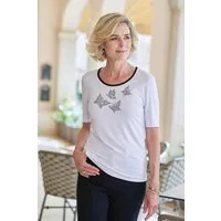 GOLDNER T-Shirt Modisches Blusenshirt mit Schmuckdetail