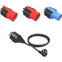 Steckeraufsatz Set 32A Standard (EU) 16A, 32A, Schutzkontakt, Adapter schwarz, 4-teilig, für NRGkick Ladeeinheit