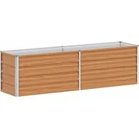 vidaXL Hochbeet Hochbeet Hellbraun 160 x 40 x 45 cm Verzinkter Stahl (1 St)