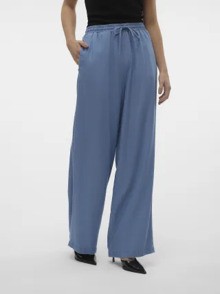 VERO MODA - VMBREE HW LONG LOOSE TENCEL PANTS GA medium blue denim - Gr. - S/30