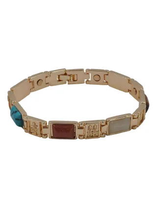 Steuer Modeschmuck Armband Echtstein mehrfarbig Magnet