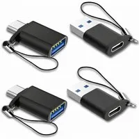 Forrlite USB C Adapter 10Gbps 4 Stück, USB auf Typ C 3.2 Adapter (2 Pack) USB-Adapter Typ C auf A Stecker (2 Pack), USB Adapter Kompatibel mit iPhone 17 zu Galaxy Laptop MacBook Pro Neo Air iPad PC Hub usw