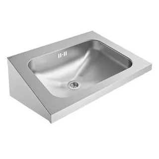 KWC Aquarotter Einzelwaschtisch, ANIMA, Edelstahl, 500x200x402 mm, o. Hahnl., m. Überl., 203.0000.15 203.0000.154