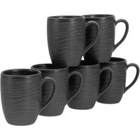 CreaTable Becher Lava Stone, 6-tlg., Steinzeug, 300 ml, 6-teilig