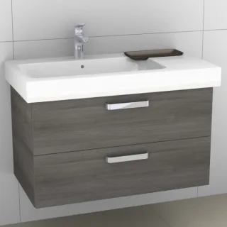 Artiqua 413 Waschtischunterschrank für iCon 124190 Graphit Struktur quer, 413-WU2L-K08-7098-401 413-WU2L-K08-7098-401