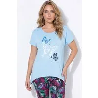 Angel of Style Longshirt Longshirt A-Linie Schmetterlinge Zipfelsaum