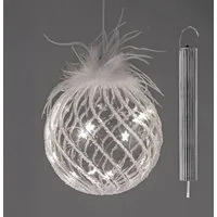 formano LED Dekolicht Weihnachtskugel LED mit Timer Glaskugel 12cm zum Hängen Hängedeko, LED fest integriert