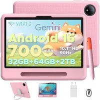 POCKAM Kinder Lern-Tablet mit Elternkontrolle 10'' Android 16, 64GB ROM kids Tablet (10.1", 64 GB, Android 16, WiFi, Mit Gemini AI, Stylus, Silikonhülle, 7000mAh Akku & 5G WiF)