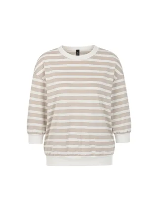 Marc Cain Sports - Shirt mit Lurex-Ringeln champagne gold - Gr. - 36