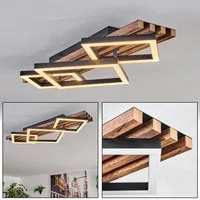 hofstein Deckenleuchte Deckenlampe aus Metall/MDF/Kunststoff, ohne Leuchtmittel, moderne Deckenleuchte in Schwarz/Holzoptik/Braun/Weiß