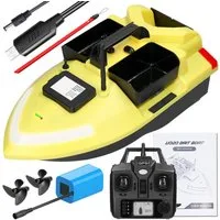 GARRYFIZH RC-Boot GPS-gestütztes Futterboot Ferngesteuertes Futterboot (Set, Leistungsstarker Motor Helle LED-Scheinwerfer), Automatische Rückkehr zum Ausgangspunkt Tempomat GPS-Positionierung